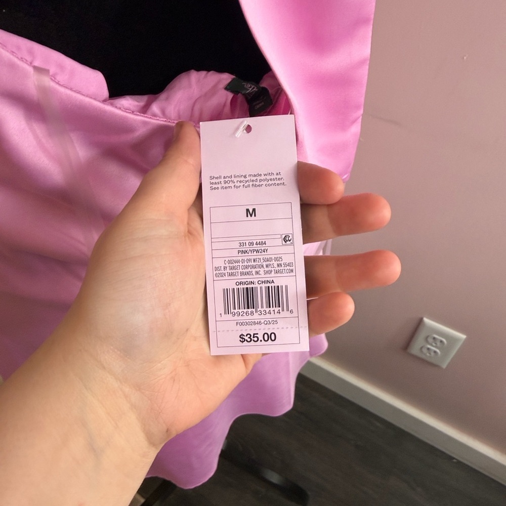 Wild Fable Pink Halter Mini Dress Size M| Backless Summer Dress NWT | Barbiecore - Picture 2 of 3